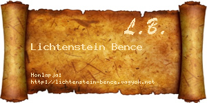 Lichtenstein Bence névjegykártya